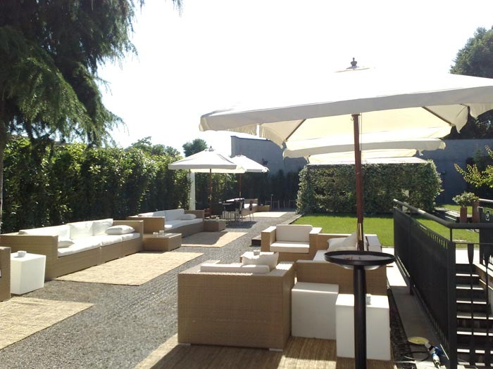 Rattan furniture rental in Milan Italy